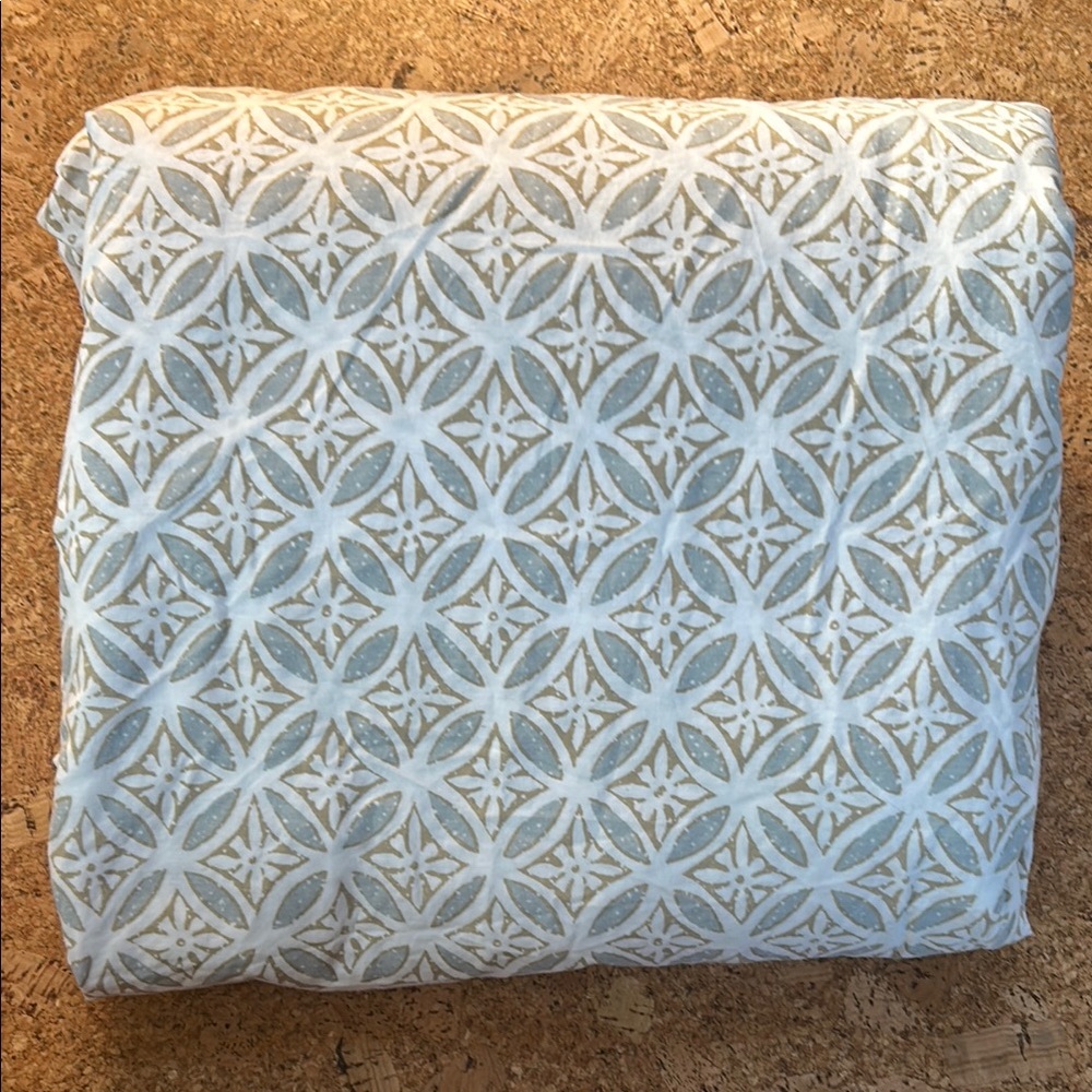 Geometric Tile Print Decorative Throw Pillow Cover - Mint and White